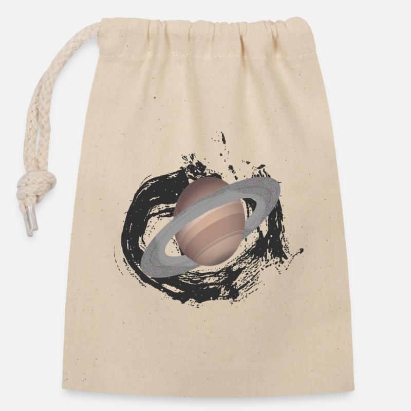 planète Saturne, planète, extraterrestre - Sac cadeau en coton avec cordon (14 x 20 cm) - nature