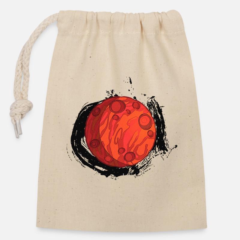 Planète Mars avec arrière-plan, planètes - Sac cadeau en coton avec cordon (14 x 20 cm) - nature