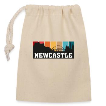 Newcastle England Travel Souvenir Skyline Landmark - Closable cotton gift bag (14x20cm) - nature - Front