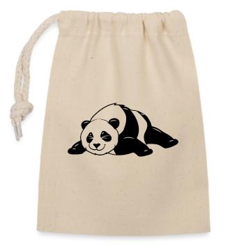 Lustige schwarz-weiße süße Panda Bear Tanz Dab - Verschließbarer Geschenkbeutel aus Baumwolle (14x20cm) - Natur - Vorne