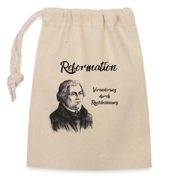 Reformationstag Reformation Luther Veränderung - Verschließbarer Geschenkbeutel aus Baumwolle (14x20cm) - Natur - Vorne