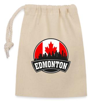 Edmonton Canada Skyline Travel Souvenir canadien F - Sac cadeau en coton avec cordon (14 x 20 cm) - nature - Devant