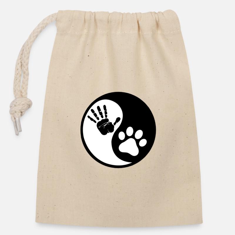 Fingerprints - Closable cotton gift bag (14x20cm) - nature