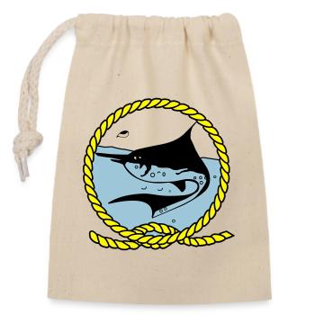 Leawaka Haria logo - Closable cotton gift bag (14x20cm) - nature - Front