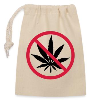 Weed Prohibited Sign - Closable cotton gift bag (14x20cm) - nature - Front