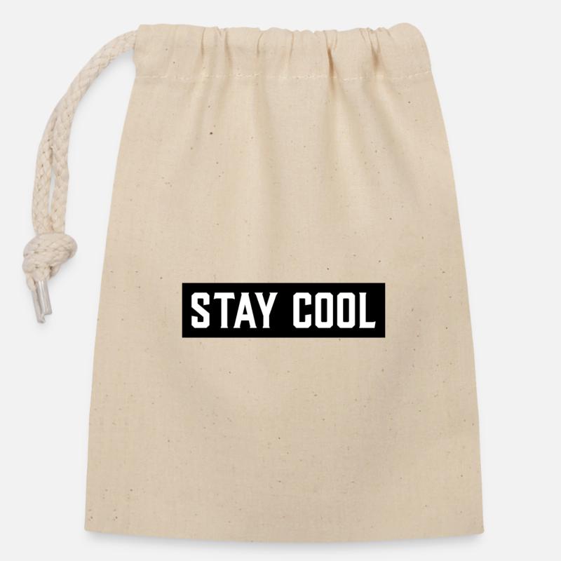 Stay cool - Verschließbarer Geschenkbeutel aus Baumwolle (14x20cm) - Natur