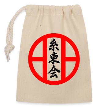 Shito kai karate emblem - Closable cotton gift bag (14x20cm) - nature - Front