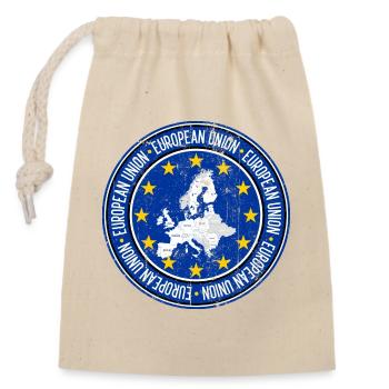 Emblème des étoiles du cercle de la carte européenne - Sac cadeau en coton avec cordon (14 x 20 cm) - nature - Devant