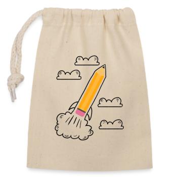 Premier jour d’école Début de l’école - Sac cadeau en coton avec cordon (14 x 20 cm) - nature - Devant