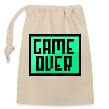 Game Over Gaming Console de jeu Statement jeu vidéo - Sac cadeau en coton avec cordon (14 x 20 cm) - nature - Devant