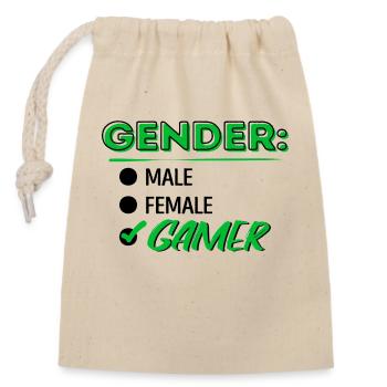 Joueur Drôle DeJoueur Drôle Joueur console - Sac cadeau en coton avec cordon (14 x 20 cm) - nature - Devant
