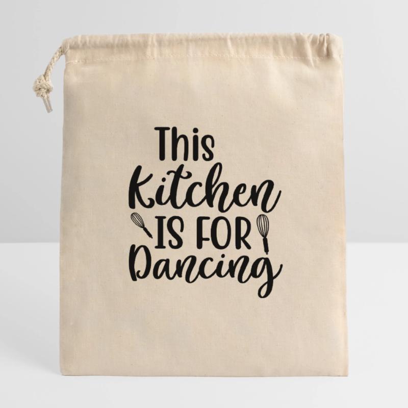 This Kitchen Is For Dancing Spruch Verschließbarer Geschenkbeutel aus Baumwolle (14x20cm)