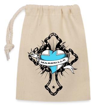 Marseille - Closable cotton gift bag (14x20cm) - nature - Front