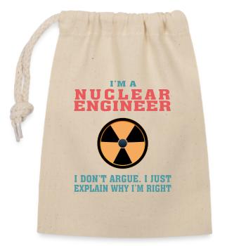 Citation amusante d’ingénierie nucléaire pour le moteur nucléaire - Sac cadeau en coton avec cordon (14 x 20 cm) - nature - Devant
