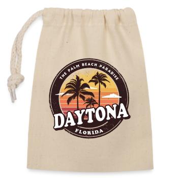 Daytona Florida Vintage Beach Design / Geschenk - Verschließbarer Geschenkbeutel aus Baumwolle (14x20cm) - Natur - Vorne