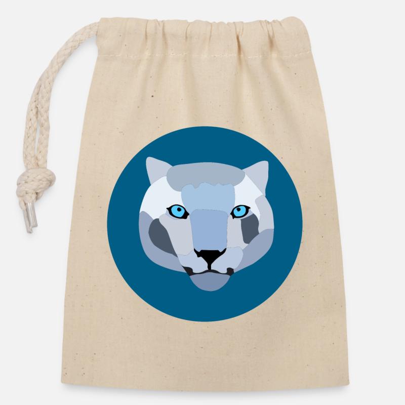 Lions des montagnes Silver Cats - Sac cadeau en coton avec cordon (14 x 20 cm) - nature
