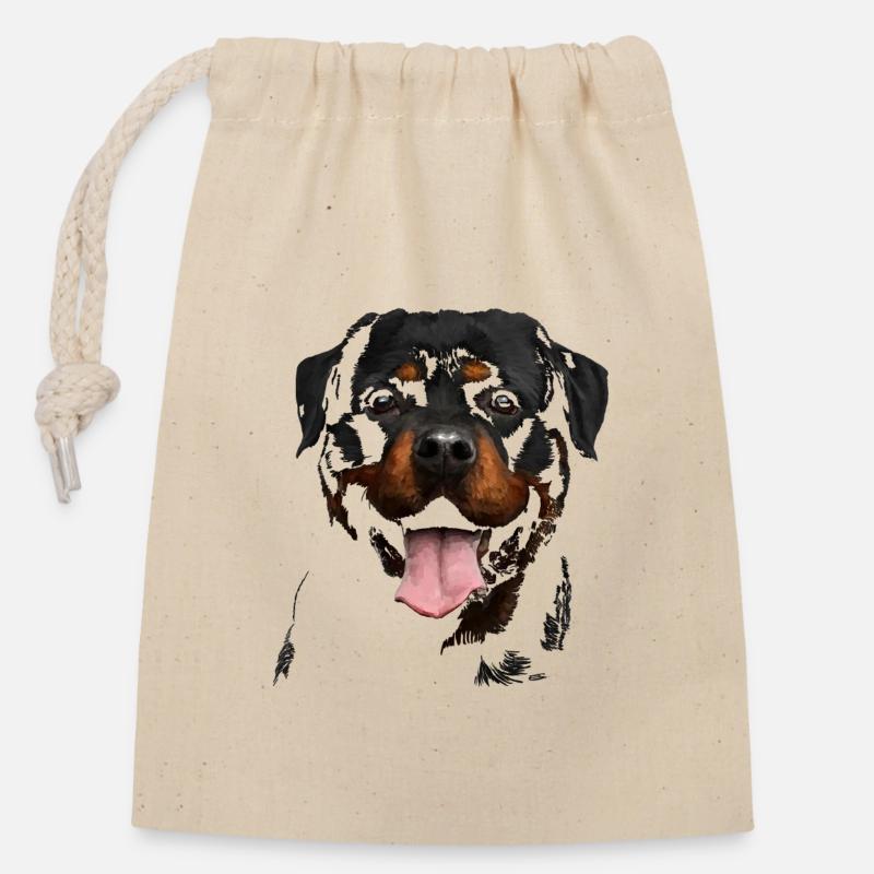 Rottweiler - Closable cotton gift bag (14x20cm) - nature