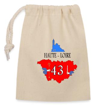 Haute-loire - Sac cadeau en coton avec cordon (14 x 20 cm) - nature - Devant