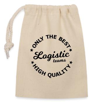 Logistics Team - Closable cotton gift bag (14x20cm) - nature - Front