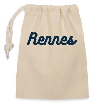 Rennes - Sac cadeau en coton avec cordon (14 x 20 cm) - nature - Devant