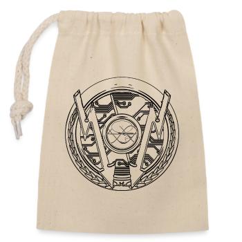 Modèle électrique artisanal - Sac cadeau en coton avec cordon (14 x 20 cm) - nature - Devant