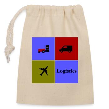 Logistics and Transport Team - Closable cotton gift bag (14x20cm) - nature - Front