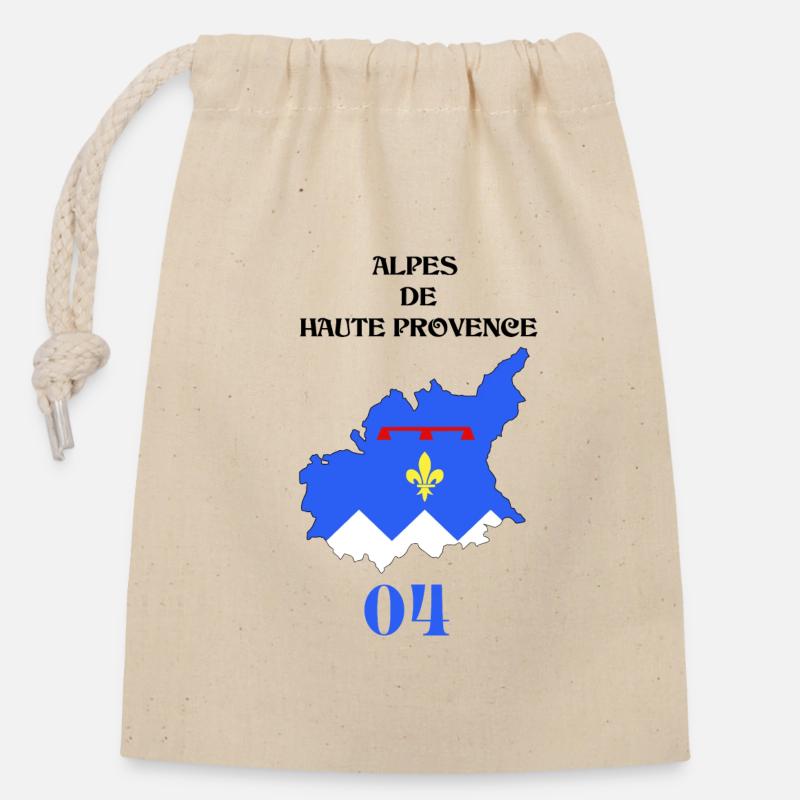 Alpes de haute provence - Sac cadeau en coton avec cordon (14 x 20 cm) - nature