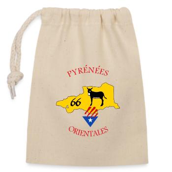 Pyrénées orientales - Sac cadeau en coton avec cordon (14 x 20 cm) - nature - Devant