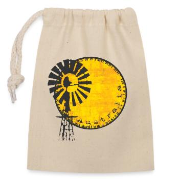 Australien Windrad - Verschließbarer Geschenkbeutel aus Baumwolle (14x20cm) - Natur - Vorne