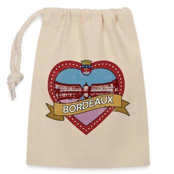 Bordeaux France est ma ville natale - Sac cadeau en coton avec cordon (14 x 20 cm) - nature - Devant