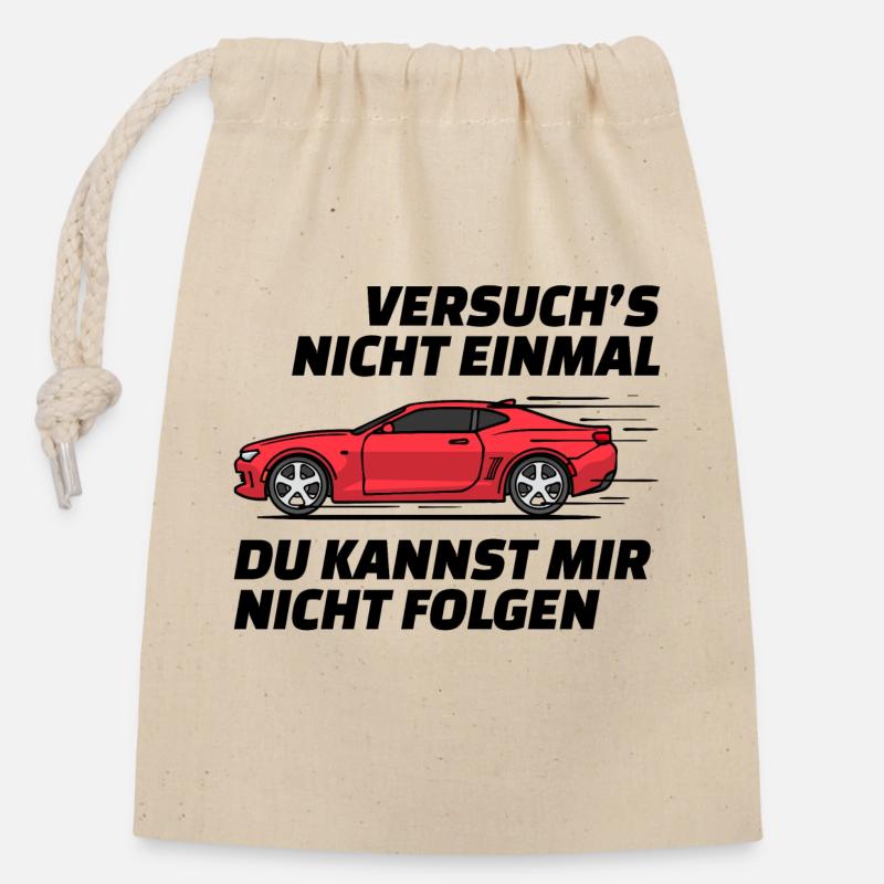 Autofahren Autofahrer Rennauto Auto Statement - Verschließbarer Geschenkbeutel aus Baumwolle (14x20cm) - Natur