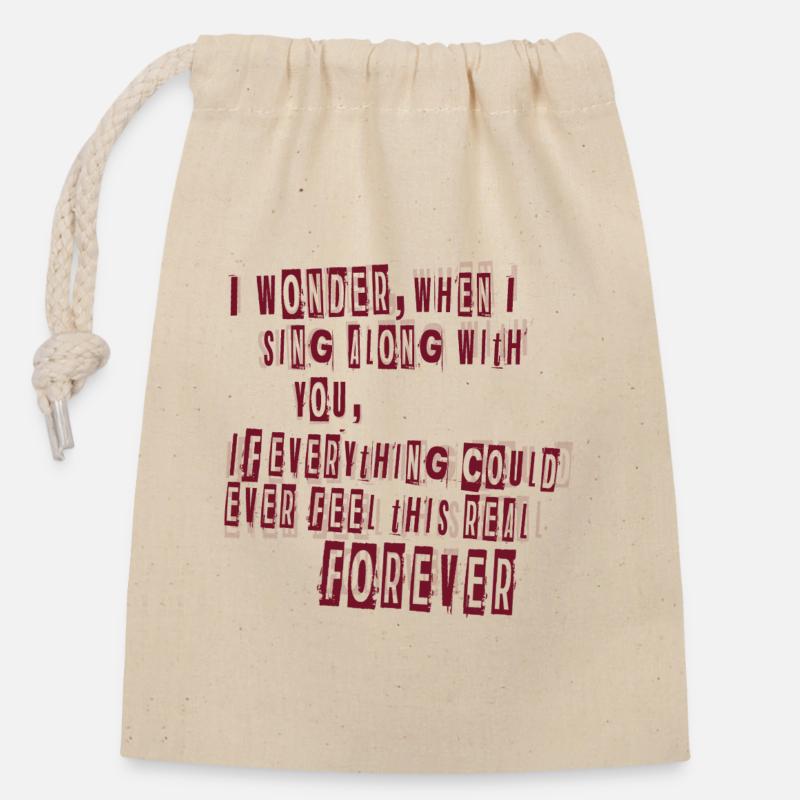 Everlong Lyrics - Verschließbarer Geschenkbeutel aus Baumwolle (14x20cm) - Natur