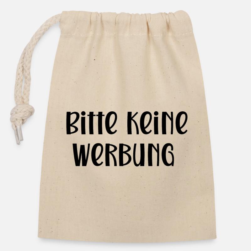 Bitte keine Werbung - Verschließbarer Geschenkbeutel aus Baumwolle (14x20cm) - Natur