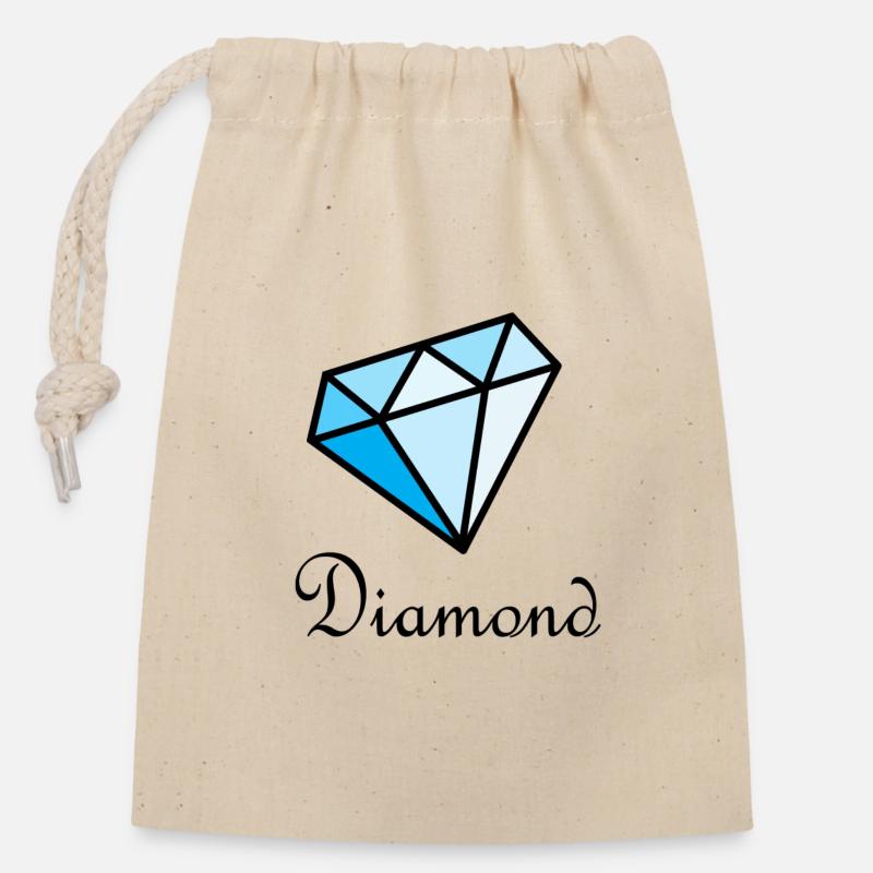 Blue Geometric Diamond - Closable cotton gift bag (14x20cm) - nature
