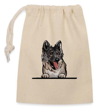 Chien suédois Elkhound pour les amateurs de chiens qui regardent - Sac cadeau en coton avec cordon (14 x 20 cm) - nature - Devant
