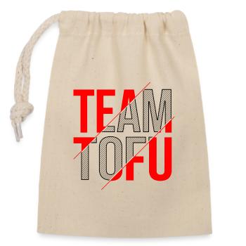 Team tofu design - Closable cotton gift bag (14x20cm) - nature - Front
