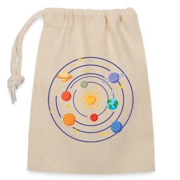 Système solaire - Sac cadeau en coton avec cordon (14 x 20 cm) - nature - Devant