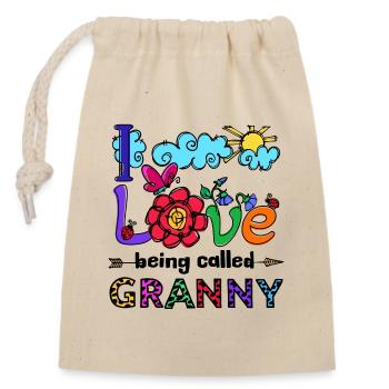 Old Woman Grandmother Grandma Statement Pensioner - Closable cotton gift bag (14x20cm) - nature - Front