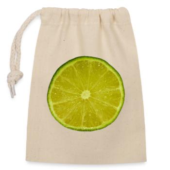 Lime Slice - Closable cotton gift bag (14x20cm) - nature - Front
