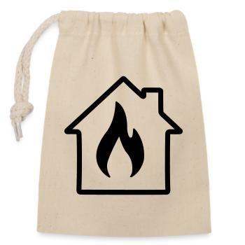 Home heating - Closable cotton gift bag (14x20cm) - nature - Front