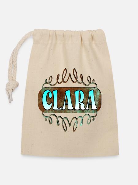 CLARA - Verschließbarer Geschenkbeutel aus Baumwolle (14x20cm) - Natur