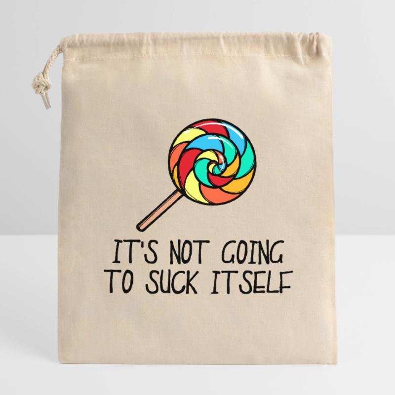 Cool Sweets Statement Candy avec une dent sucrée Sac cadeau en coton avec cordon (14 x 20 cm)