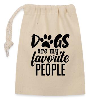Citation de chien - Sac cadeau en coton avec cordon (14 x 20 cm) - nature - Devant