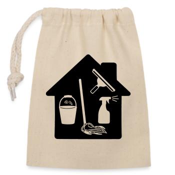 Logo schoomaker with tools in cottage - Closable cotton gift bag (14x20cm) - nature - Front