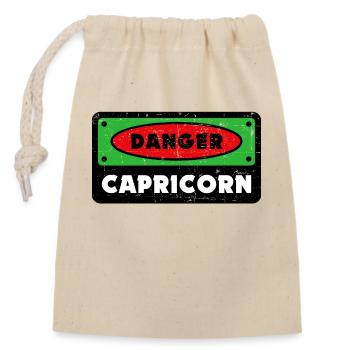 Cool Signe du Zodiaque Capricorne Déclaration Horoscope - Sac cadeau en coton avec cordon (14 x 20 cm) - nature - Devant