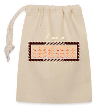 Capricorne Signe du Zodiaque Cool Statement Horoscope - Sac cadeau en coton avec cordon (14 x 20 cm) - nature - Devant