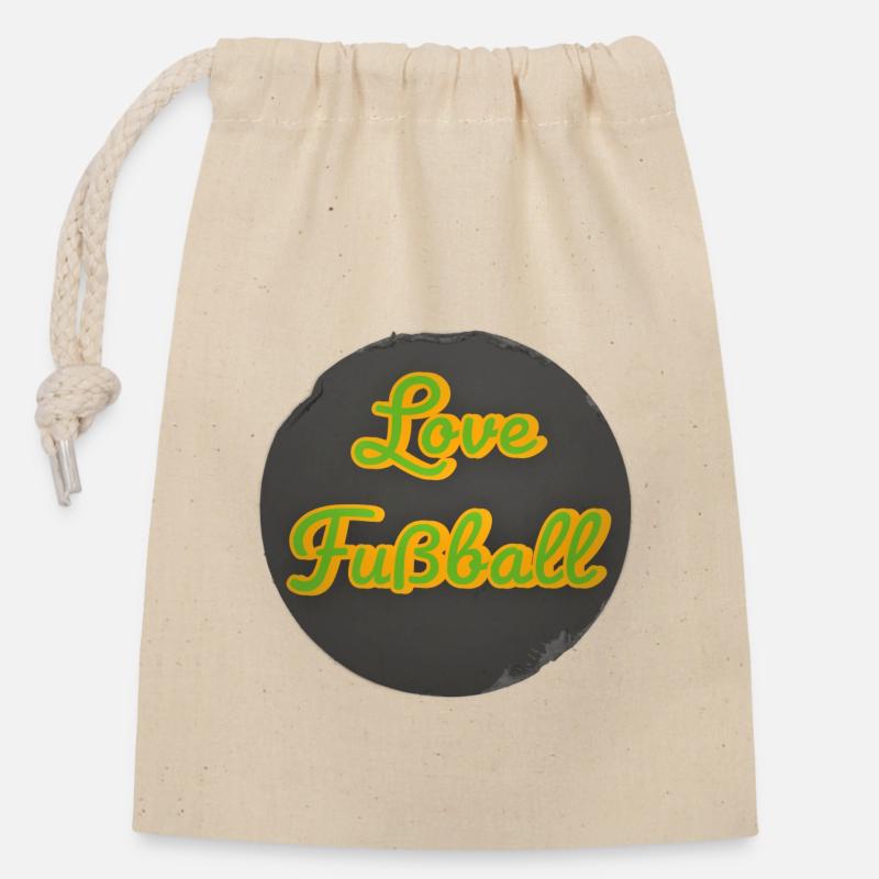 L’amour du football rétro - Sac cadeau en coton avec cordon (14 x 20 cm) - nature