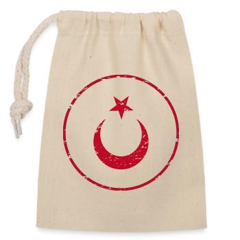 Turkey Türkiye Bayrak - Closable cotton gift bag (14x20cm) - nature - Front
