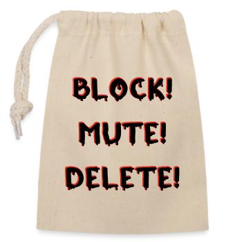 BLOCK MUTE DELETE - Closable cotton gift bag (14x20cm) - nature - Front
