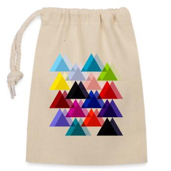 Double triangles - Closable cotton gift bag (14x20cm) - nature - Front